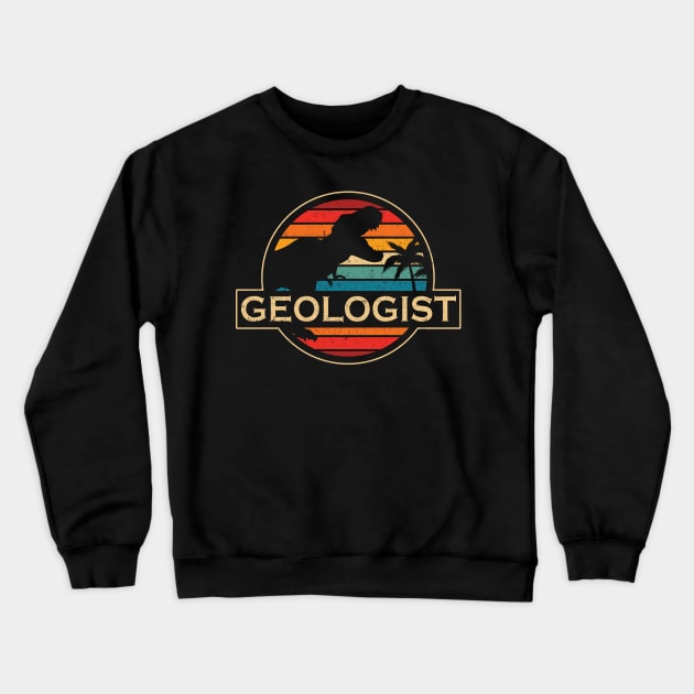 Geologist Dinosaur Crewneck Sweatshirt by SusanFields